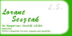 lorant sesztak business card